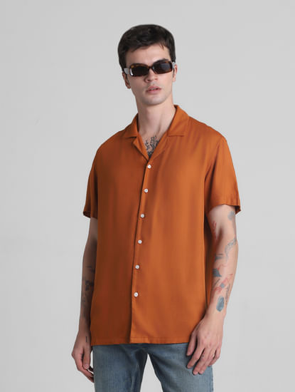 Brown Short Sleeves Shirt