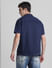 Blue Contrast Stitch Oversized Shirt_415580+4