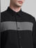 Black Colourblocked Full Sleeves Shirt_415581+5