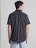 Black Striped Cotton Short Sleeves Shirt_415587+4