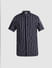 Black Striped Cotton Short Sleeves Shirt_415587+7