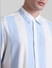 Blue Striped Short Sleeves Shirt_415588+5