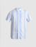 Blue Striped Short Sleeves Shirt_415588+7