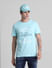 Blue Embroidered Crew Neck T-shirt_415594+1