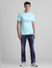 Blue Embroidered Crew Neck T-shirt_415594+6