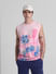 Pink Tropical Print Sleeveless T-shirt_415595+1