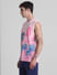 Pink Tropical Print Sleeveless T-shirt_415595+3