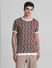 Brown Printed Jacquard T-shirt_415596+2