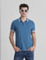Blue Contrast Tipping Polo T-Shirt_415598+1