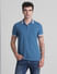 Blue Contrast Tipping Polo T-Shirt_415598+2
