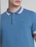 Blue Contrast Tipping Polo T-Shirt_415598+5