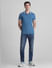 Blue Contrast Tipping Polo T-Shirt_415598+6