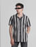 Black Printed Jacquard Shirt_415602+1