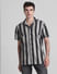 Black Printed Jacquard Shirt_415602+2
