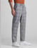 Grey Mid Rise Check Print Trousers_415612+2