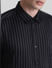 Black Striped Full Sleeves Shirt_415617+5