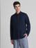 Dark Blue Linen Full Sleeves Shirt_415619+2