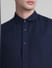 Dark Blue Linen Full Sleeves Shirt_415619+5