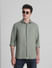Green Linen Full Sleeves Shirt_415621+1