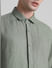 Green Linen Full Sleeves Shirt_415621+5