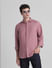 Pink Linen Full Sleeves Shirt_415622+1