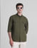 Green Slim Fit Full Sleeves Shirt_415623+1