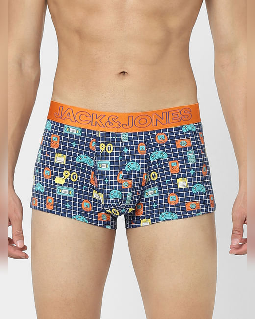 Blue Gaming Graphic Print Trunks