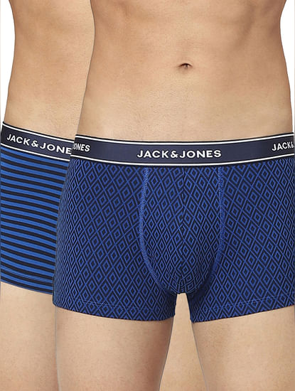JACK&JONES Pack Of 2 Blue Printed Trunks