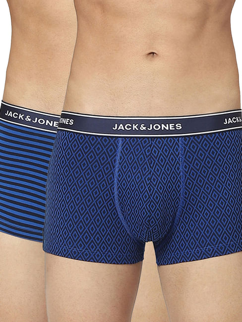 Pack Of 2 Blue Printed Trunks