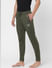 Green Mid Rise Textured Trackpants_389833+3