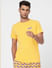 Yellow T-shirt & Printed Shorts Set_389910+2