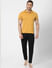 Orange Contrast Tipping Polo Neck T-shirt_389880+1