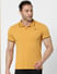 Orange Contrast Tipping Polo Neck T-shirt_389880+2