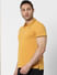 Orange Contrast Tipping Polo Neck T-shirt_389880+3