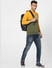 Orange Colourblocked Hooded Sweatshirt _389926+1