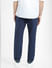 Navy Blue Mid Rise Striped Pants_404887+4