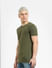 Green Knit Crew Neck T-shirt_404891+3