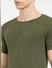 Green Knit Crew Neck T-shirt_404891+5