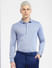 Blue Printed Knit Full Sleeves Shirt_404893+2