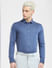 Dark Blue Printed Knit Full Sleeves Shirt_404894+2