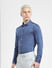 Dark Blue Printed Knit Full Sleeves Shirt_404894+3