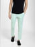 Green Mid Rise Slim Fit Trousers_404902+2