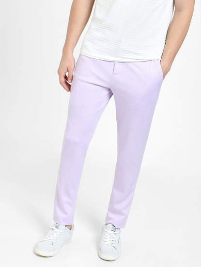 Lilac Mid Rise Slim Fit Trousers