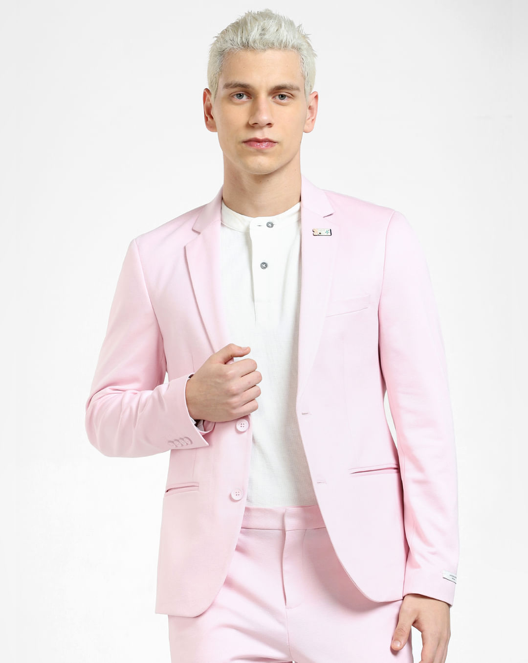 Buy Pink Slim Fit Blazer for Men