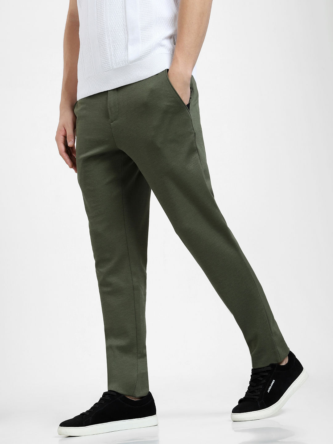 Cropped Pleated Chino Pants
