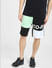 Black Mid Rise Colourblocked Shorts_404909+2