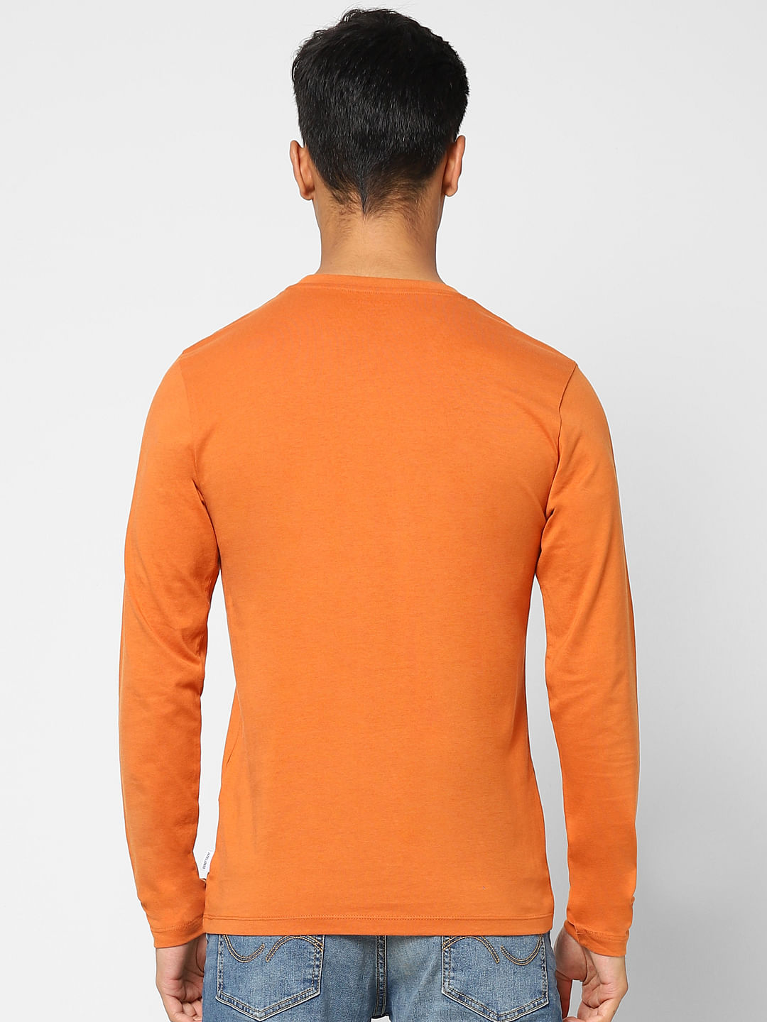 THINC Orange Blue Denim Men's Shirt : Amazon.in: Clothing & Accessories