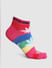 Pink Colourblocked Ankle Length Socks