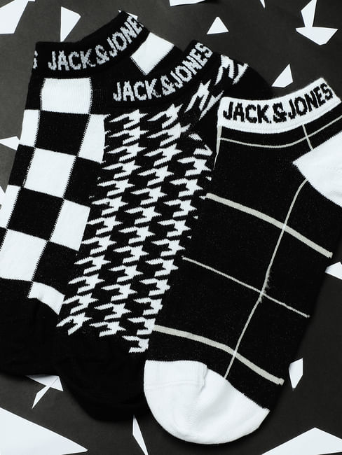 Pack Of 3 Monochrome Ankle Length Socks