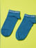 Blue Logo Print Ankle Length Socks_404851+1